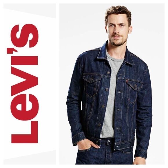 NWT Levi’s  Trucker Red Tab Jean Jacket Dark Denim - Picture 1 of 14